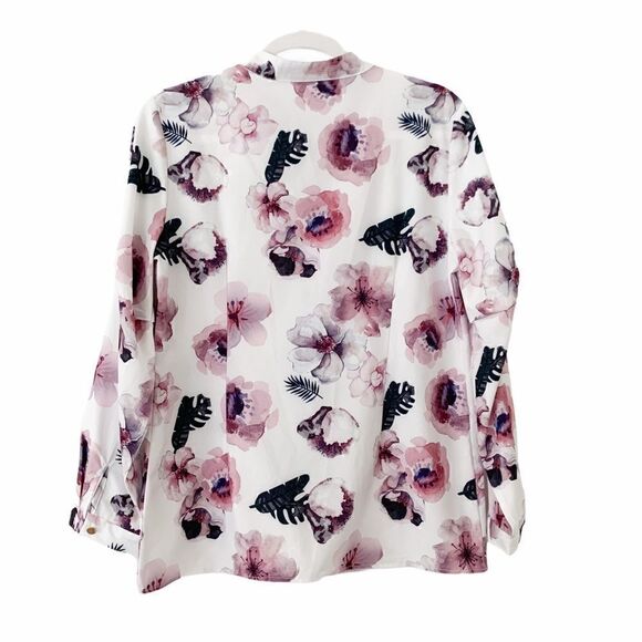 CBR Floral Print Button Up Long Sleeve Blouse - Picture 4 of 4